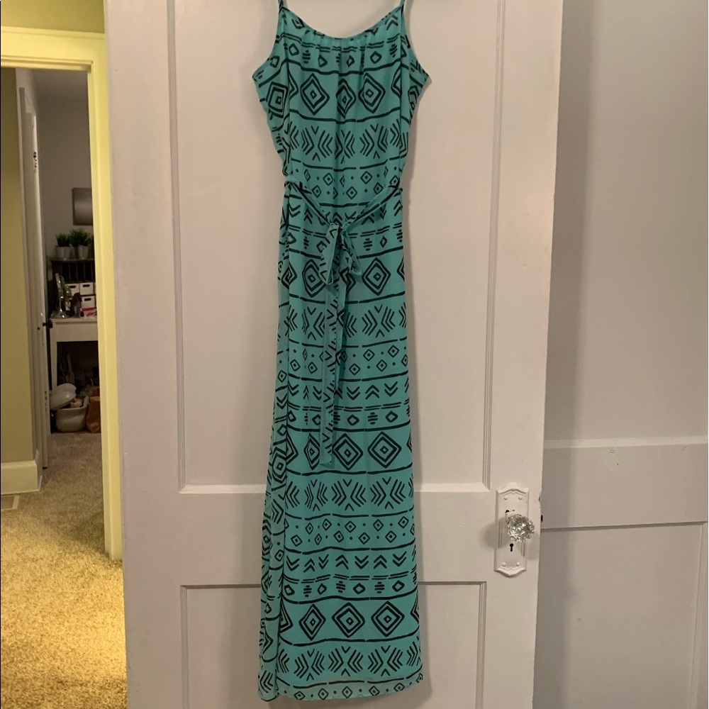 Aqua blue maxi dress